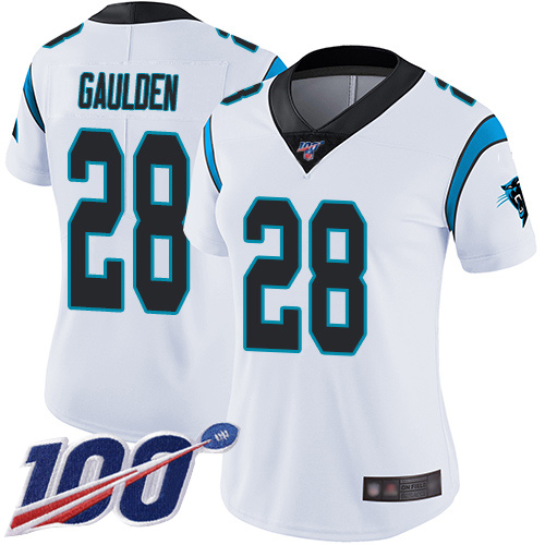 Carolina Panthers Limited White Women Rashaan Gaulden Road Jersey NFL Football #28 100th Season Vapor Untouchable->carolina panthers->NFL Jersey